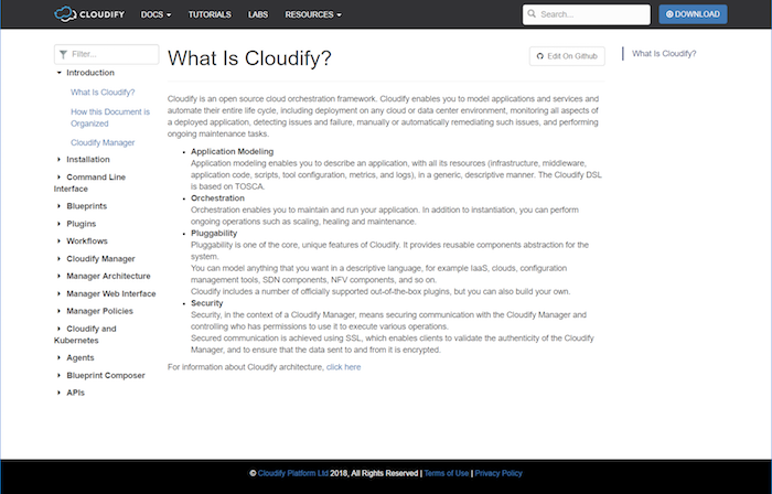 Old Cloudify docs